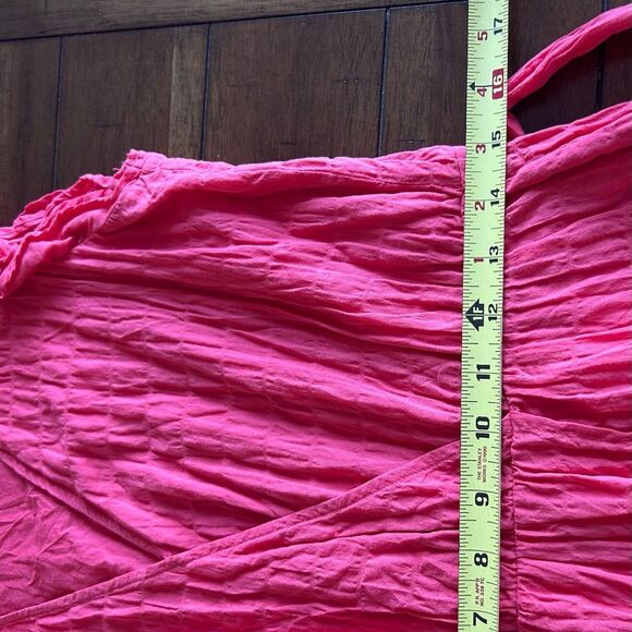 A New Day Women's Pink Coral Ruffle Short Sleeve MIDI Dress Size Medium - Picture 6 of 13